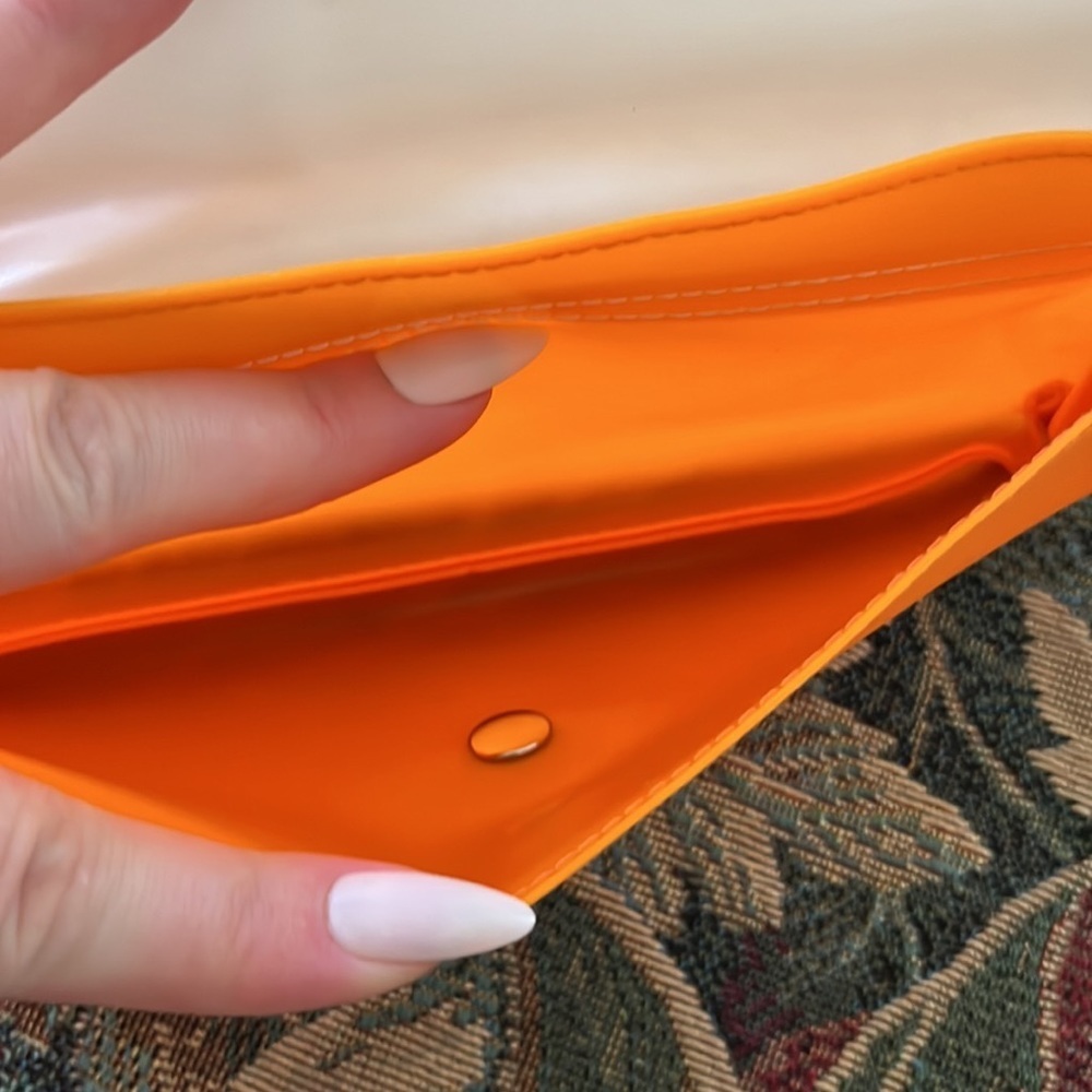 Orange Vinyl Cosmetics Bag View 5